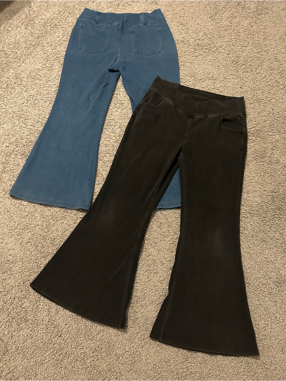 HALARA 2 pairs of Black and blue pull on denim-type pants 👖
